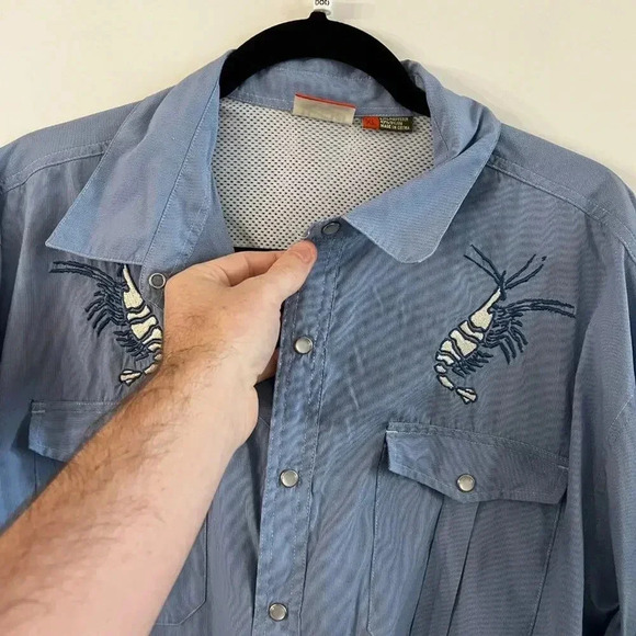 Howler Bros Rare Orginal Dancing Prawns Gaucho Snapshirt Size XL - Picture 3 of 4